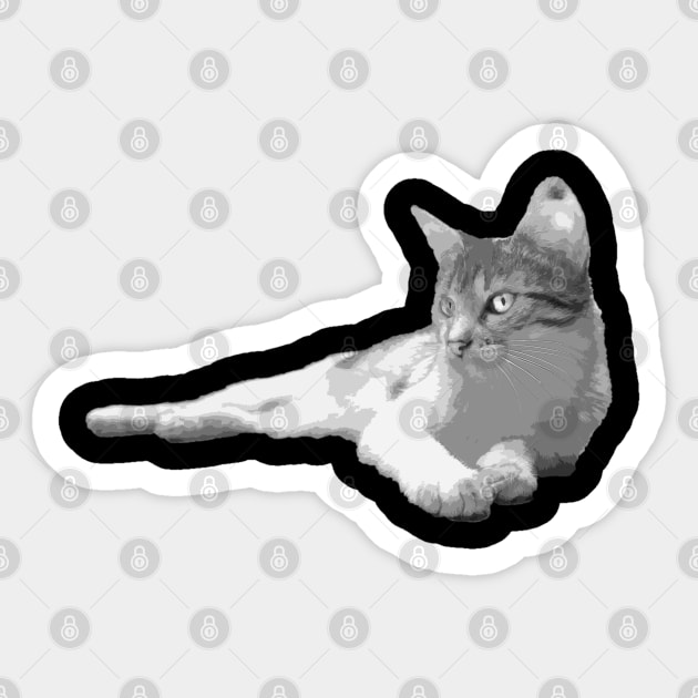 strange black and white cat Sticker by rickylabellevie